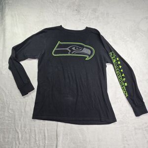 Seattle Seahawks Dark Side Black Football Long Sleeve NFL Medium Green Majestic